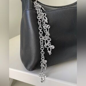Silver Bow Bag Charm